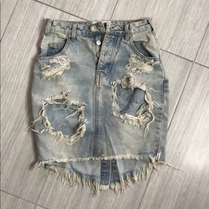One Teaspoon distressed skirt